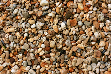 berbagai macam kerikil, batu, laut, permukaan, Wallpaper HD HD wallpaper