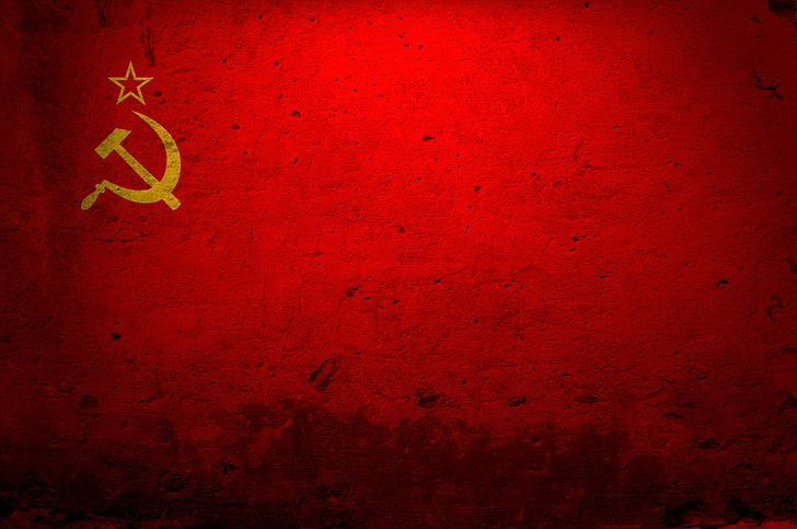 red and yellow digital wallpaper, Flags, Flag Of United Soviet Socialist Republics, Trotsky, HD wallpaper