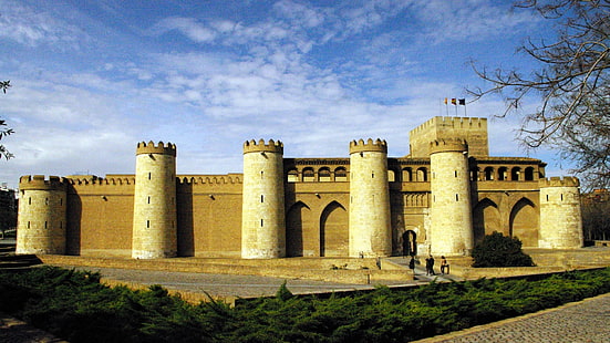 historische stätte, islamischer palast, burg, schloss, befestigung, palast, araber, aljafería palast, HD-Hintergrundbild HD wallpaper