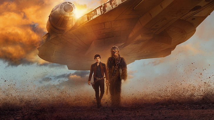 Han Solo i Chewbacca z Gwiezdnych wojen, Solo: Gwiezdne wojny - historia, Alden Ehrenreich, Han Solo, Chewbacca, Tapety HD