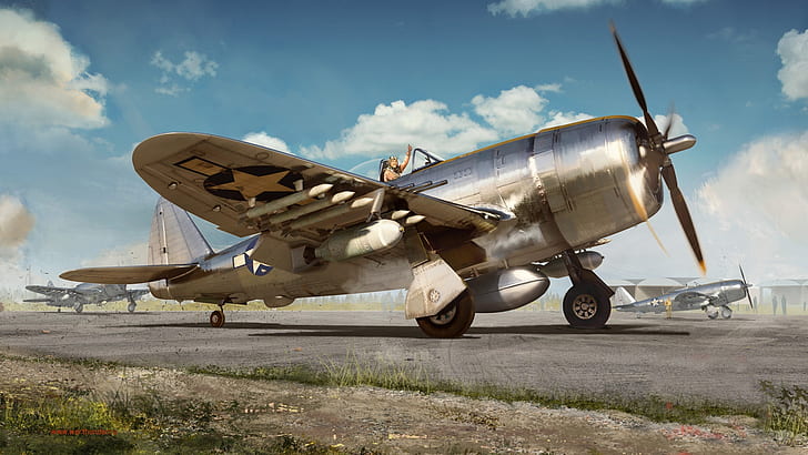 Thunderbolt, United States Air Force, Jagdbomber, P-47, Republik, Kriegsdonner, HD-Hintergrundbild