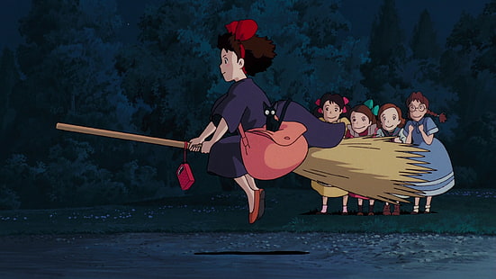 Studio Ghibli, службата за доставка на Kiki, аниме, филмови снимки, HD тапет HD wallpaper