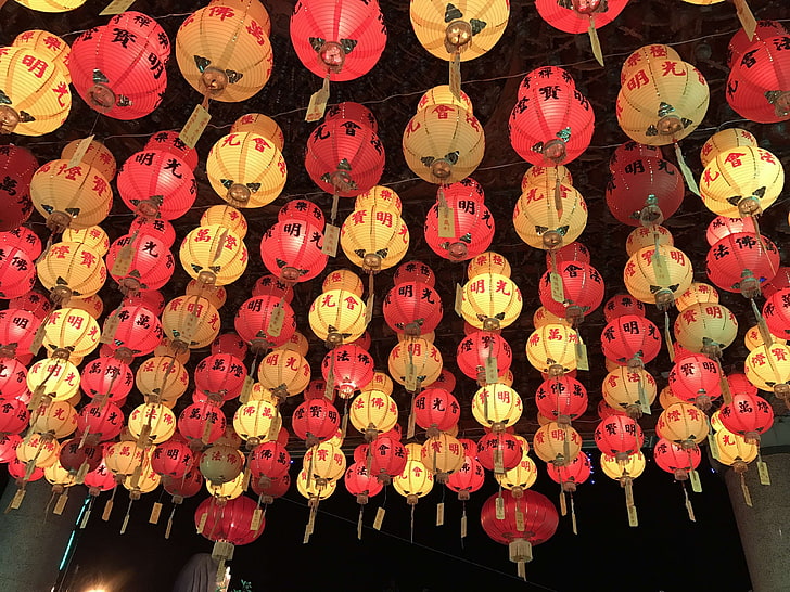 chinese lanterns, lantern, lanterns, penang, HD wallpaper