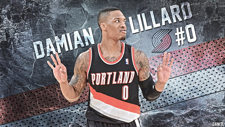 Damian Lillard Trail Blazers-2016 NBA Basketball W .., Damian Lillaro, Fondo de pantalla HD
