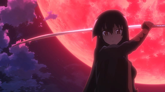 schwarzhaarige weibliche Anime-Figur mit Schwerttapete, Anime, Akame ga Kill !, Akame (Akame Ga Kill!), HD-Hintergrundbild HD wallpaper