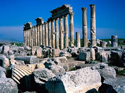 Apamea, ruins, Syria, HD wallpaper HD wallpaper