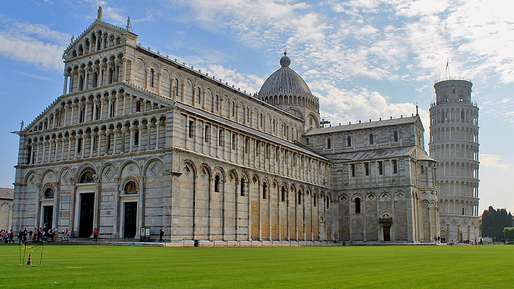 Plaza de los milagros, plaza de la catedral, Pisa, Italia, Europa, biblioteca, catedral, arquitectura, iglesia, histórico, Fondo de pantalla HD
