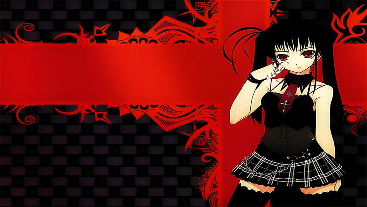 Manga, Anime Girls, Anime, Rot, Minirock, HD-Hintergrundbild