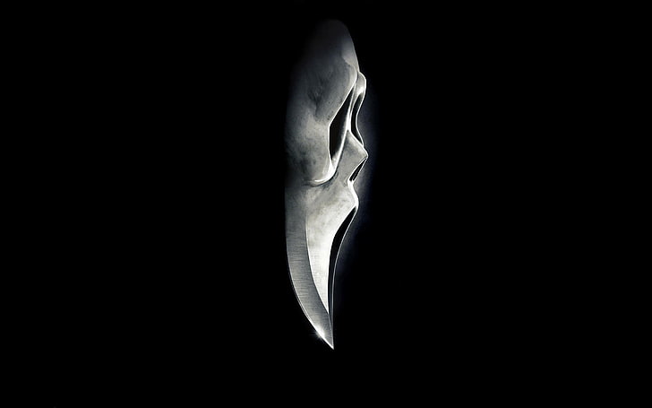 grafika wektorowa maski krzyku, maska, nóż, horror, potok, krzyk, Tapety HD