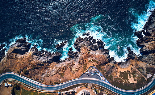 Тихоокеанско крайбрежие на Чили HD тапет, брегова линия, Южна Америка, Чили, Тихия океан, океан, изглед, вълни, скали, въздух, крайбрежие, playa, DronePhotography, Ancha, Valparaiso, HD тапет HD wallpaper