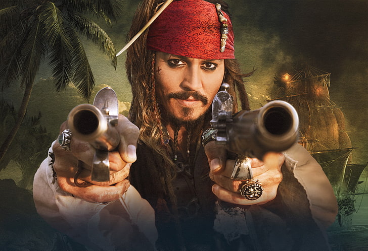 Captain Jack Sparrow Wallpaper, Spatz, Fluch der Karibik, Jack, die Banken, Seltsam, HD-Hintergrundbild