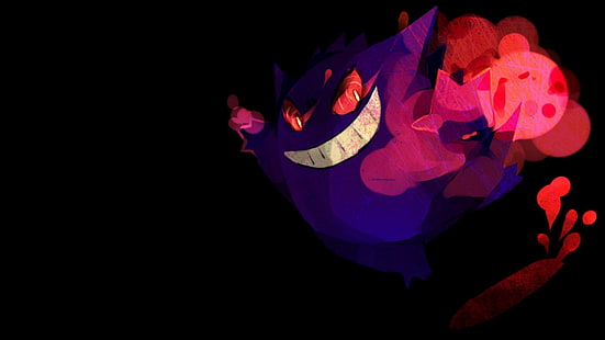 Покемон, Gengar (Покемон), Призрак, Фиолетовый, HD обои HD wallpaper