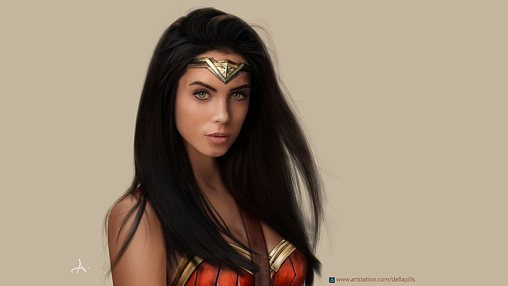 Wonder Woman costume, Marlen Valderrama Alvaréz, Wonder Woman, illustration, drawing, painting, fan art, cosplay, HD wallpaper
