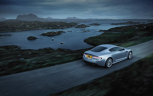 Aston Martin DBS, серебряное фото спортивного купе, Aston Martin DBS, HD обои HD wallpaper