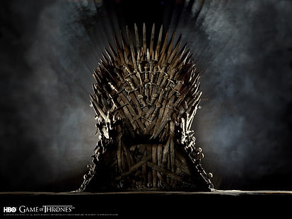 Game of Thrones throne, game of thrones, series, throne, power, sword, HD wallpaper HD wallpaper
