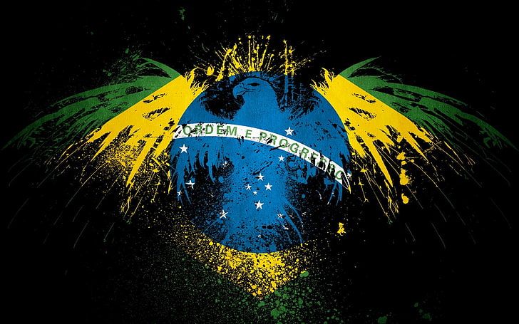 art, brasil, flag, HD wallpaper
