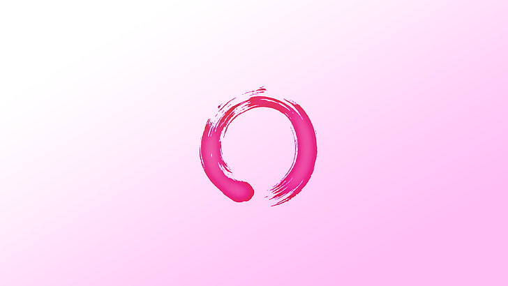 papel de parede rosa logo, ensō, editar, rosa, HD papel de parede