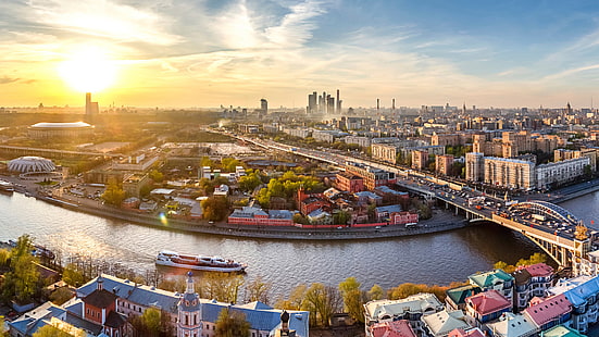 Downtown Moscow Russia Panorama, Russia, Downtown, Panorama, Moscow, HD wallpaper HD wallpaper