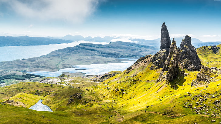 자연, 8k, 여행, 스코틀랜드, 유럽, 스카이 섬, HD 배경 화면