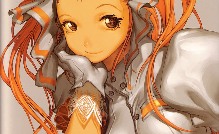 オレンジ髪の女性キャラクターイラストhd壁紙無料ダウンロード Wallpaperbetter