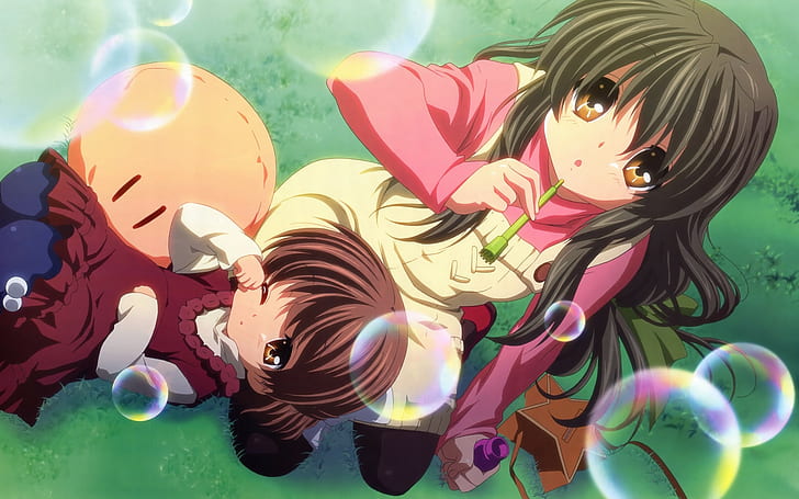 Clannad, Anime-Mädchen, Ushio Okazaki, Ibuki Fuko, HD-Hintergrundbild