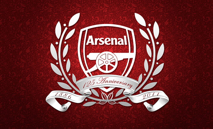 white, red, football, club, coat of arms, arsenal, HD wallpaper
