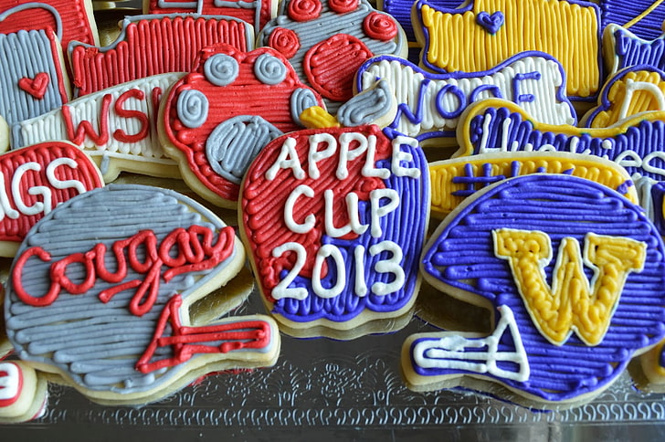 baked cookies, apple cup 2014, washington, victory, cookies, HD wallpaper