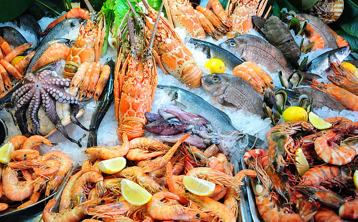 Food, Seafood, Fish, Shrimp, HD wallpaper