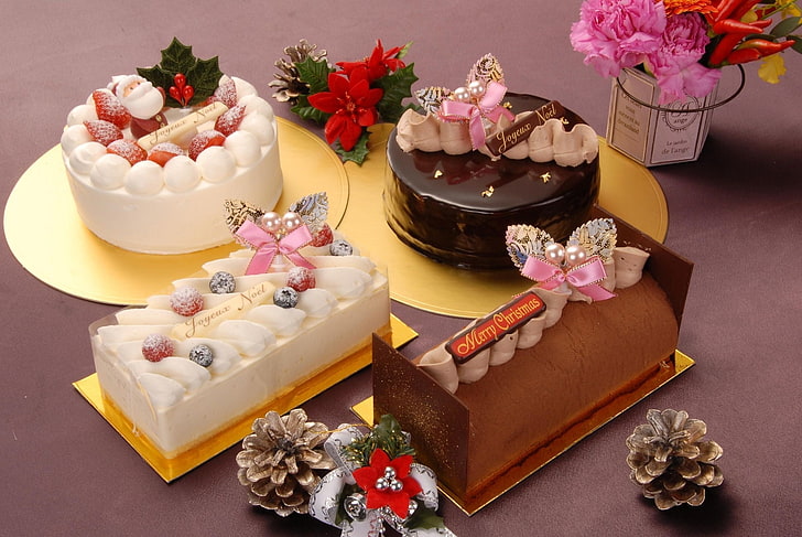 assorted cakes, sweet, dessert, batch, pies, confectioners shop, inscriptions, HD wallpaper