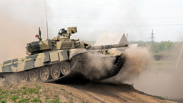 remolque utilitario gris y negro, tanque, T-90, Fondo de pantalla HD