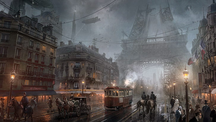 Paris, video oyunu, Steampunk, Atomhawk Tasarım, Sipariş 1886- Paris, Sony Oyunu, steampunk şehir, HD masaüstü duvar kağıdı
