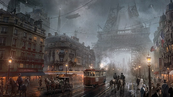 Paris, Videospiel, Steampunk, Atomhawk Design, The Order 1886-Paris, Sony Game, Steampunk-Stadt, HD-Hintergrundbild HD wallpaper