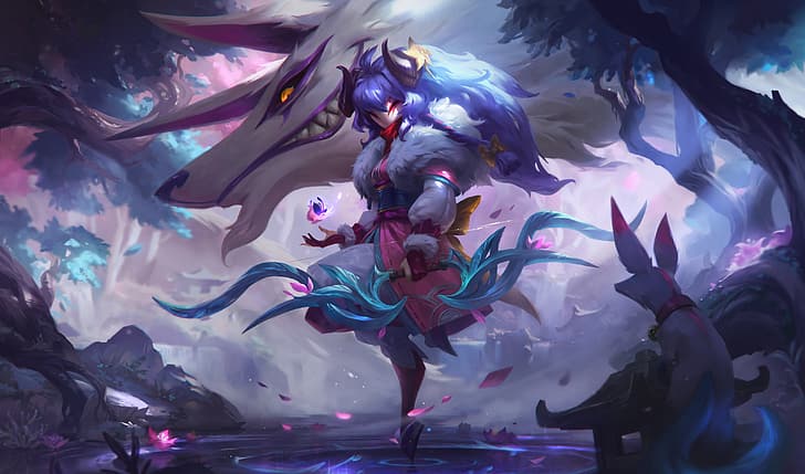 дух цвят, Kindred (League of Legends), Kindred, League of Legends, Riot Games, HD тапет