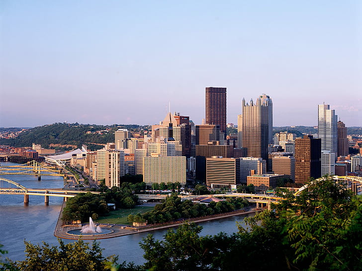 Pittsburgh come visto da Duquesne Heights, da, visto, pittsburgh, duquesne, altezze, Sfondo HD