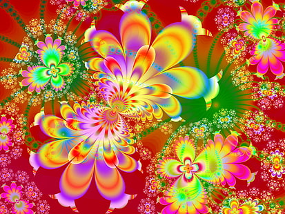 illustrazione astratta multicolore, astrazione, sfondo, colore, forma, frattale, Sfondo HD HD wallpaper