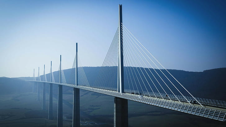 Viaduc de Millau, France, pont, Fond d'écran HD