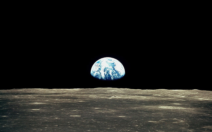 kosmos księżyc ziemia earthrise 1680x1050 Space Moons HD Sztuka, Księżyc, kosmos, Tapety HD