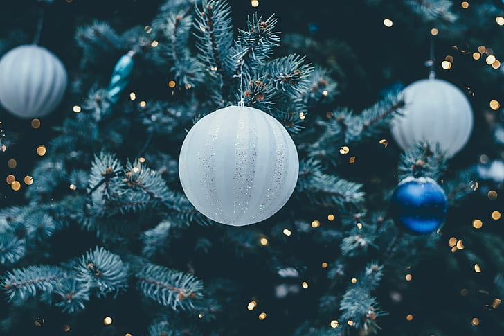 Noël, boule, fête, bracelet, arbre, Fond d'écran HD