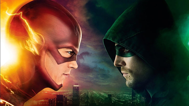 DC The Flash and Arrow wallpaper, Flash, Green Arrow, Arrow (TV series), Arrow, The Flash, HD wallpaper