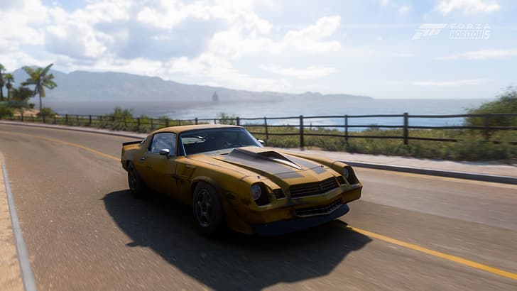 Forza Horizon 3, Forza Horizon, Forza, Forza Horizon 2, Forza Horizon 4, Forza Horizon 5, Forza Motorsport 4, Forza Motorsport, Forza Motorsport 5, Forza Motorsport 6, Forza Motorsport 7, Forza Motorsport 8, Forza Motorsports, trasformatore, Transformers : Age of Extinction, Transformers: Dark of the Moon, Bumblebee, Bumblebee (Transformers), spiaggia, Chevrolet Camaro Bumblebee, Chevrolet Camaro, Sfondo HD