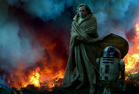 Star Wars, Star Wars: The Rise of Skywalker, Luke Skywalker, R2-D2, Fondo de pantalla HD HD wallpaper
