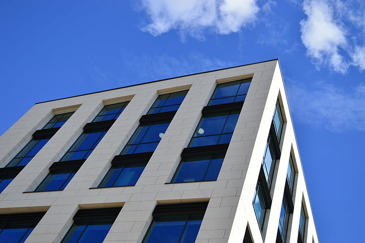 costruzione cielo blu leeds finestra nuvole moderne, Sfondo HD
