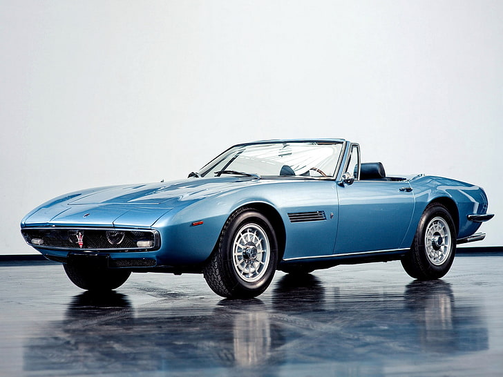 Maszyna, 1969, Maserati, Samochód, Niebieski, Spyder, Tapety, Piękne, Tapety, Maserati Ghibli, Tapety HD