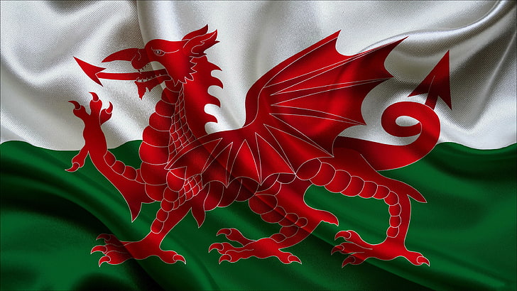 Wales, flag, dragon, HD wallpaper