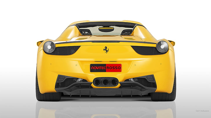 mobil sport Ferrari kuning, Ferrari 458, supercar, Wallpaper HD