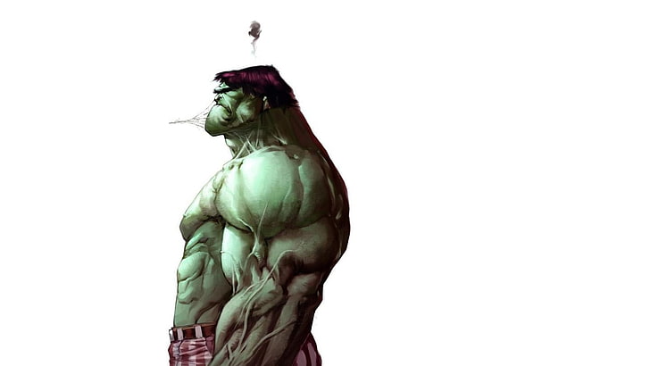 The Hulk illustration, Hulk, superhero, simple background, Marvel Comics, HD wallpaper