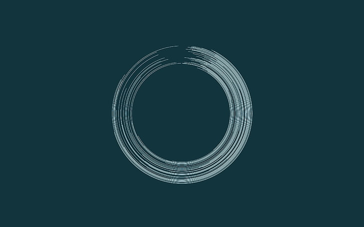 round white logo, minimalism, ensō, circle, simple background, digital art, HD wallpaper