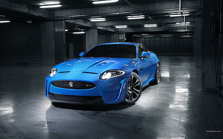 Jaguar blå bil, Jaguar, blå, bil, HD tapet
