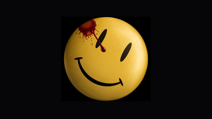 emoticon amarillo y negro, sonrisa, OSCURO, SONRIENTE, Fondo de pantalla HD