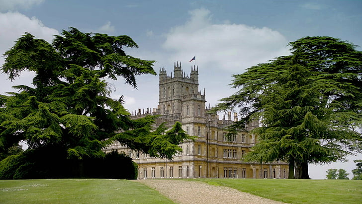 Fernsehserie, Downton Abbey, Schloss, Baum, HD-Hintergrundbild